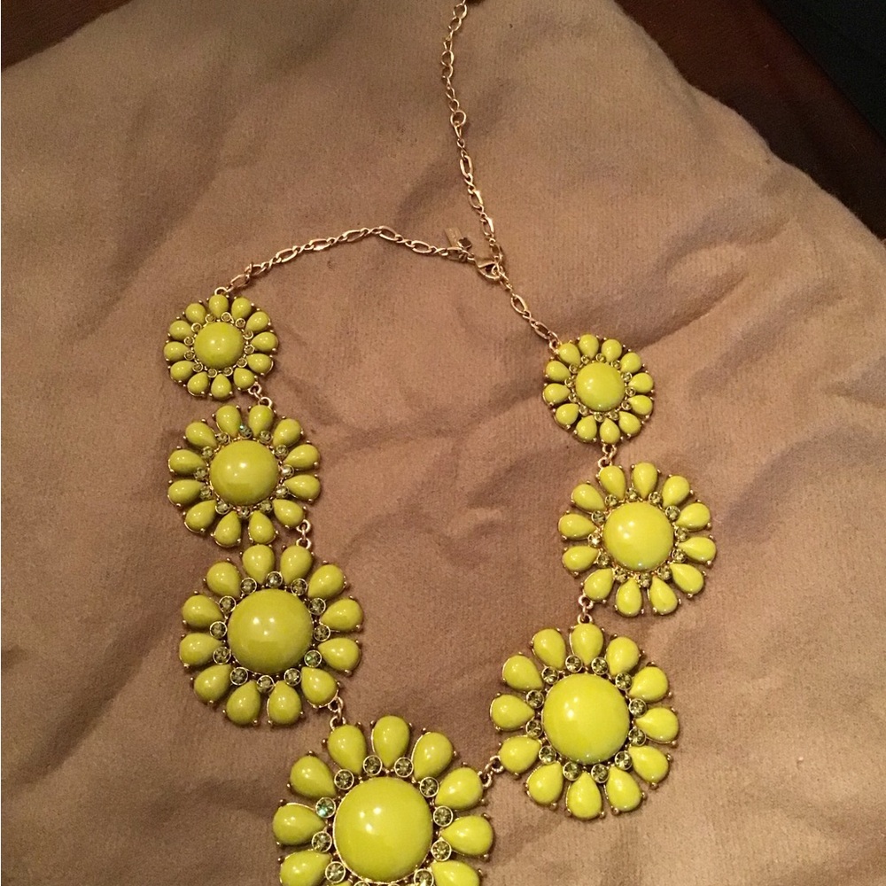 J. Crew Bright Yellow Floral Necklace
